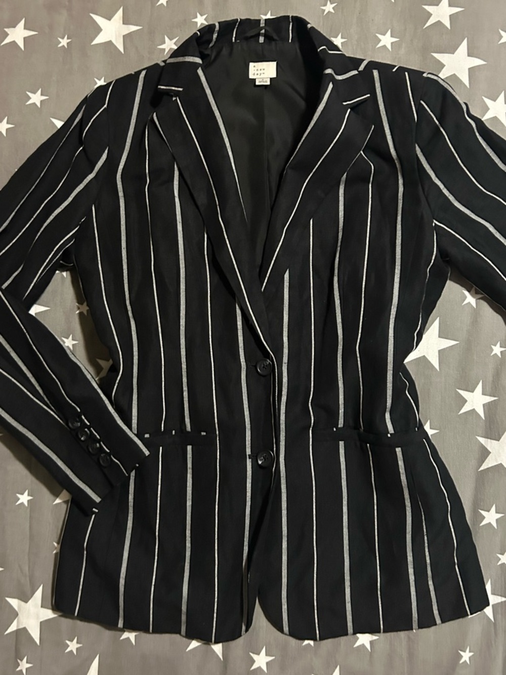 Linen Blend Striped Blazer